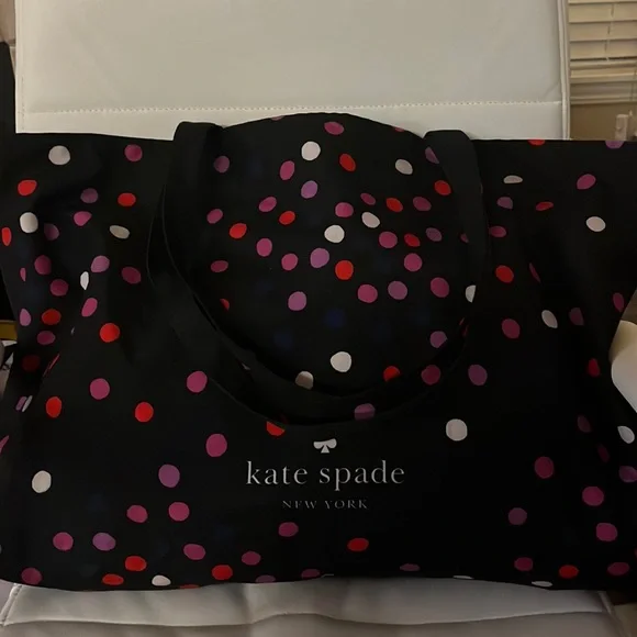 Kate Spade large tote black w/a multitude of colors such as white, purple, red - Picture 8 of 8